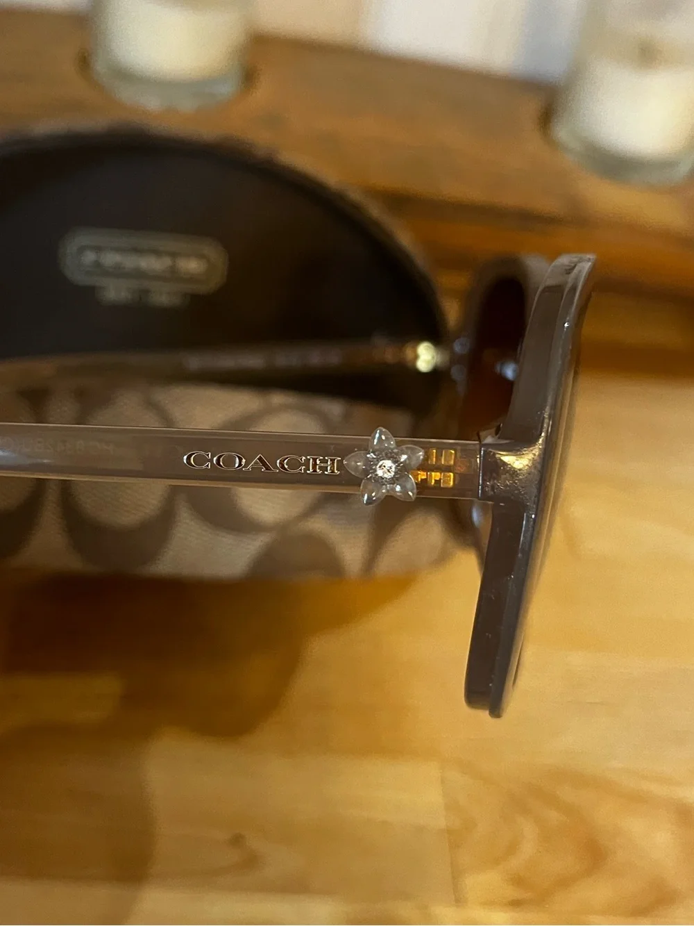 Coach Oversized Milky Beige Sunglasses with case